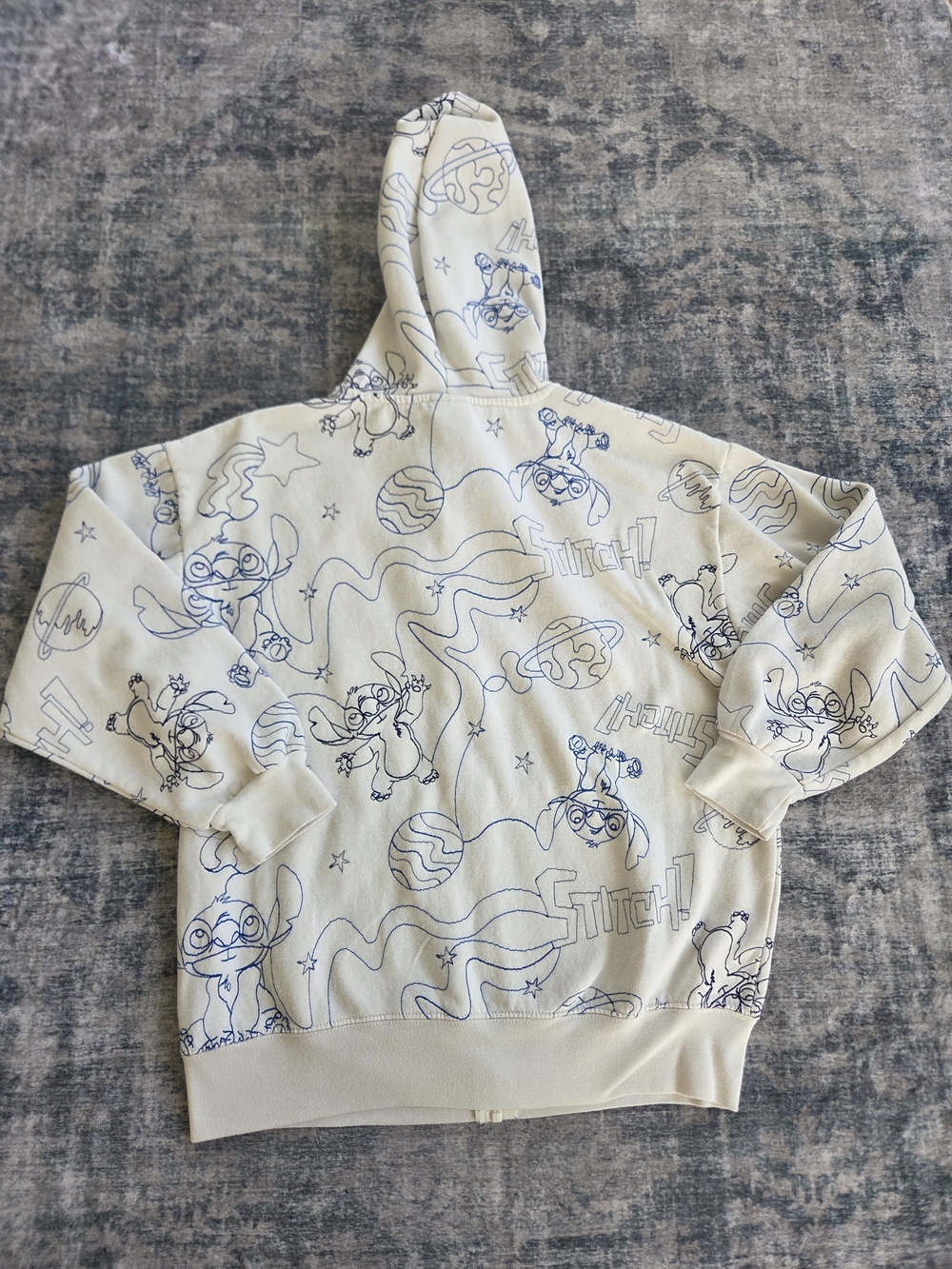 Disney Stitch Cream Full Zip Hoodie Small Graphic - Picture 5 of 5